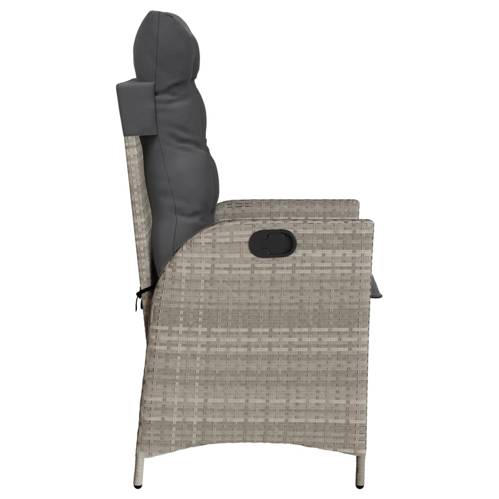 Set da Bistrò 3 pz con Cuscini Grigio Chiaro in Polyrattan 365278
