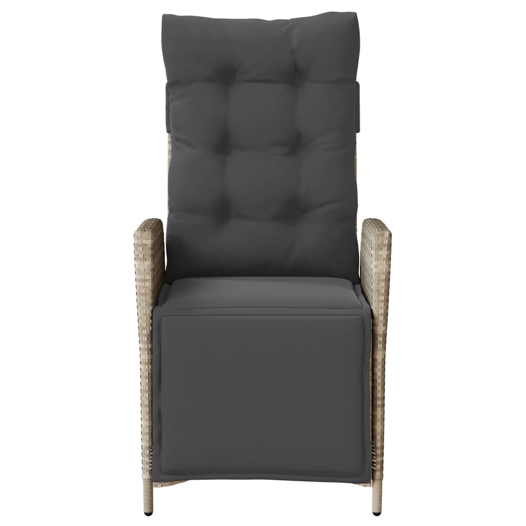 vidaXL Sedie da Giardino Reclinabili 2 pz con Poggiapiedi Polyrattan