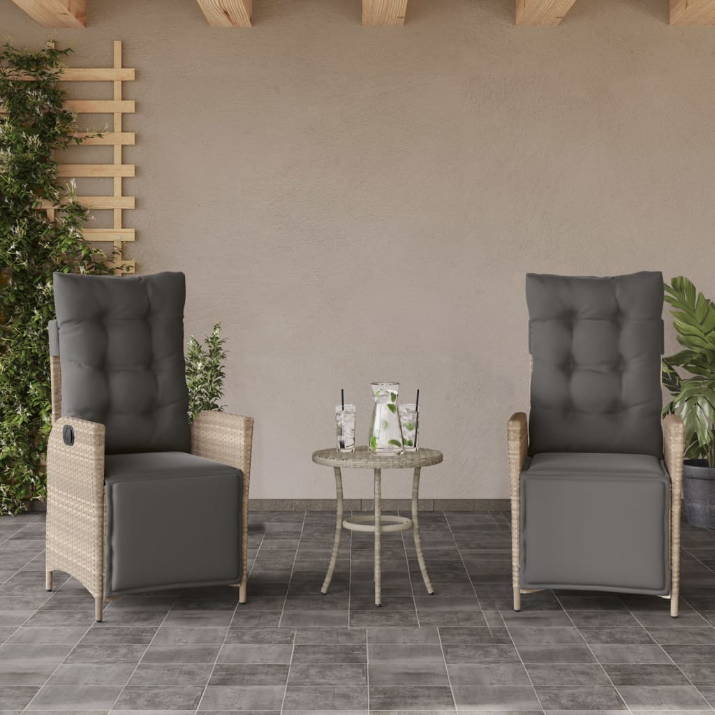 vidaXL Sedie da Giardino Reclinabili 2 pz con Poggiapiedi Polyrattan