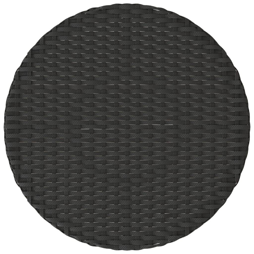 Set da Bistrò 3 pz con Cuscini Nero in Polyrattan 365296