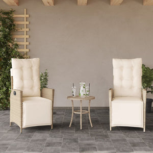 Set da Bistrò 3 pz con Cuscini Beige in Polyrattan 365300