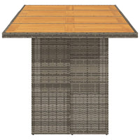 Tavolo Giardino Piano Legno Acacia Grigio 190x80x74 Polyrattan 365310