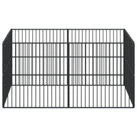 Parco per cani 8 pannelli in acciaio zincato nero 02_0043651