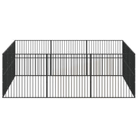 Box per Cani 12 Pannelli Nero Acciaio Zincato 3209554