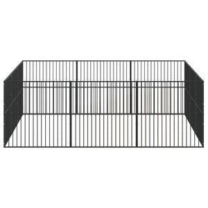 Box per Cani 12 Pannelli Nero Acciaio Zincato 3209554