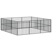 Box per Cani 12 Pannelli Nero Acciaio Zincato 3209554