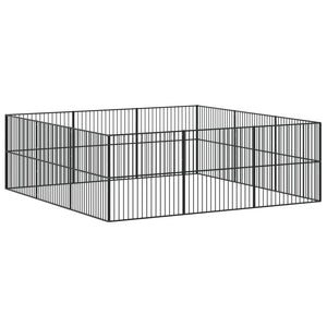 Box per Cani 12 Pannelli Nero Acciaio Zincato 3209554