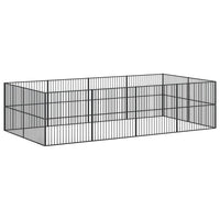 Box per Cani 12 Pannelli Nero Acciaio Zincato 3209554