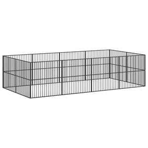 Box per Cani 12 Pannelli Nero Acciaio Zincato 3209554