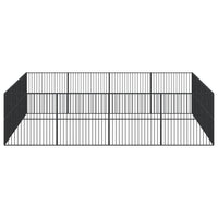 Box per Cani 16 Pannelli Nero Acciaio Zincato 3209555