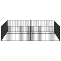 Parco per cani 16 pannelli in acciaio zincato nero 02_0043609