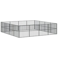 Box per Cani 16 Pannelli Nero Acciaio Zincato 3209555