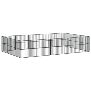 Box per Cani 16 Pannelli Nero Acciaio Zincato 3209555