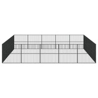 Box per Cani 20 Pannelli Nero Acciaio Zincato 3209556