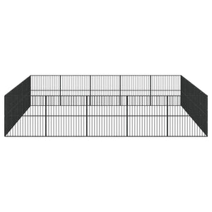 Box per Cani 20 Pannelli Nero Acciaio Zincato 3209556