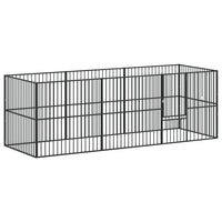 Box per Cani 8 Pannelli Nero Acciaio Zincato 3209557