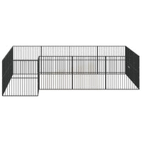 Box per Cani 16 Pannelli Nero Acciaio Zincato 3209559