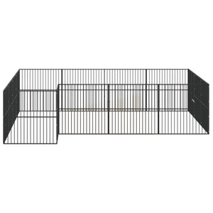 Box per Cani 16 Pannelli Nero Acciaio Zincato 3209559