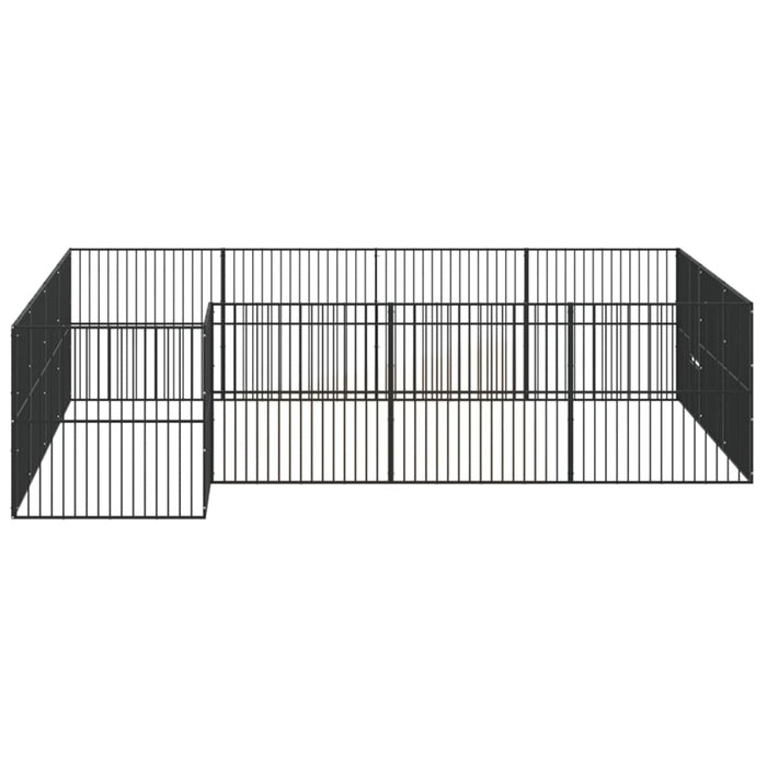 Box per Cani 16 Pannelli Nero Acciaio Zincato 3209559