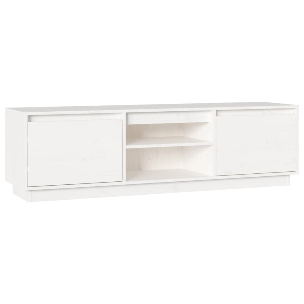 Mobile Porta TV-Mobile per TV-Credenza TV Bianco 140x35x40 cm in Legno Massello di Pino