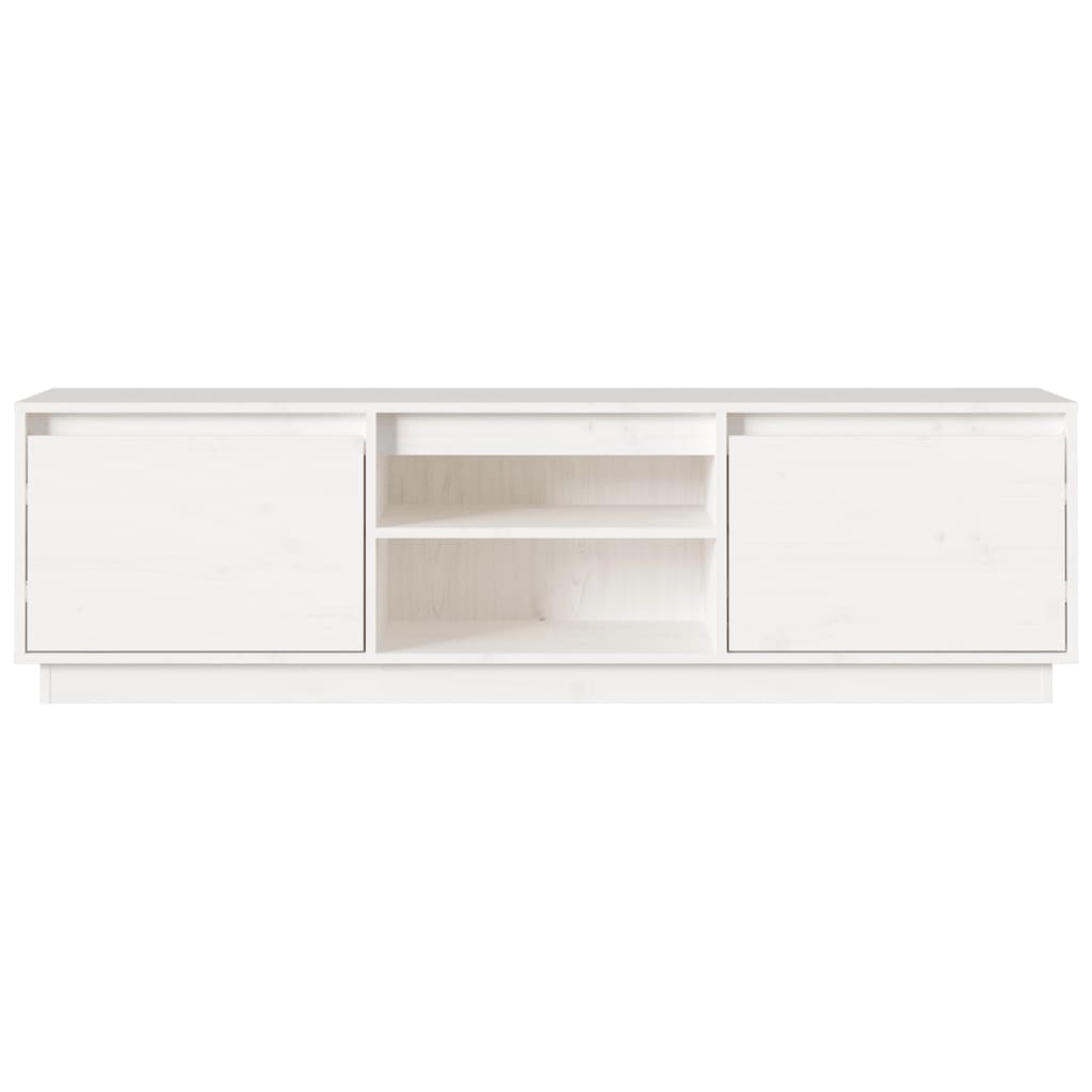 Mobile Porta TV-Mobile per TV-Credenza TV Bianco 140x35x40 cm in Legno Massello di Pino