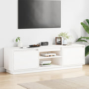 Mobile Porta TV-Mobile per TV-Credenza TV Bianco 140x35x40 cm in Legno Massello di Pino