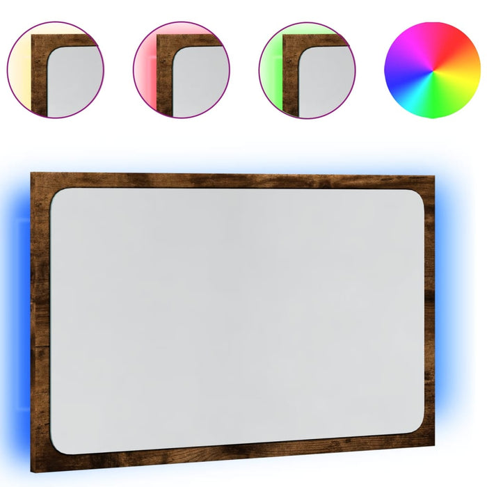 Specchio da Bagno LED-Specchio decorativo con LED Rovere Sonoma 60x8,5x38 cm in Truciolato
