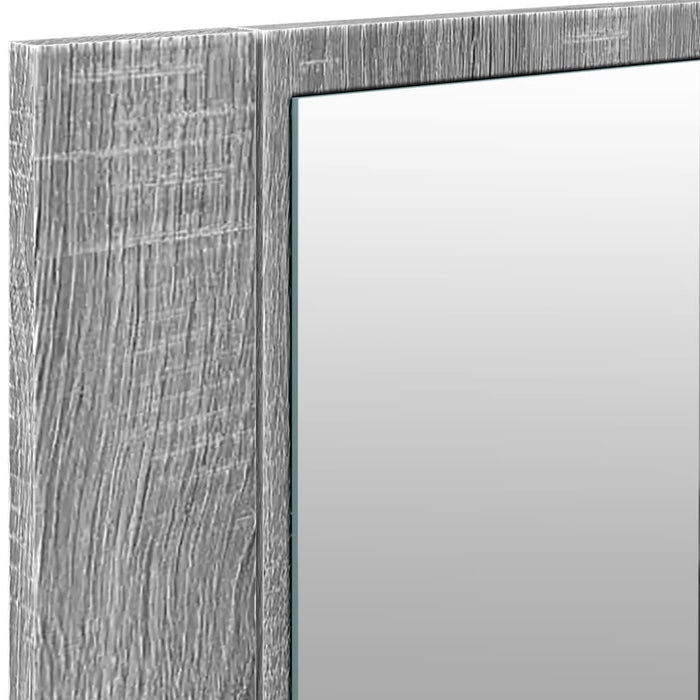 Armadietto Specchio con LED da Bagno Grigio Sonoma 100x12x45 cm 834960