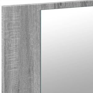 Armadietto a Specchio con LED Grigio Sonoma 90x12x45cm Acrilico 834968