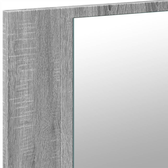 Armadietto a Specchio con LED Grigio Sonoma 90x12x45cm Acrilico 834968