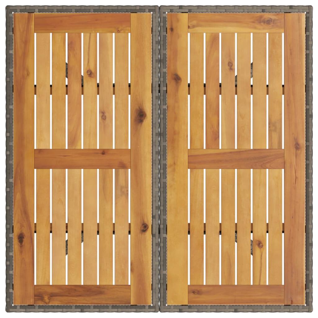 Tavolo Giardino Piano Legno Acacia Grigio 80x80x75cm Polyrattan 365520