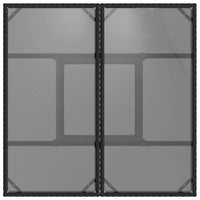 Tavolo da Giardino Piano in Vetro Nero 80x80x75 cm Polyrattan