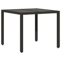 Tavolo da Giardino Piano in Vetro Nero 90x90x75 cm Polyrattancod mxl 90072
