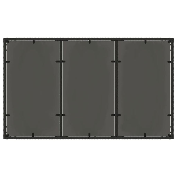 Tavolo da Giardino Piano in Vetro Nero 150x90x75 cm Polyrattan 365531