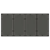 Tavolo da Giardino Piano in Vetro Nero 190x90x75 cm Polyrattan 365537