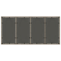 Tavolo da Giardino Piano in Vetro Grigio 190x90x75cm Polyrattan 365538