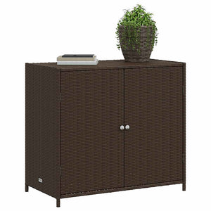 Armadietto Portaoggetti Giardino Marrone 83x45x76 cm Polyrattan 365544