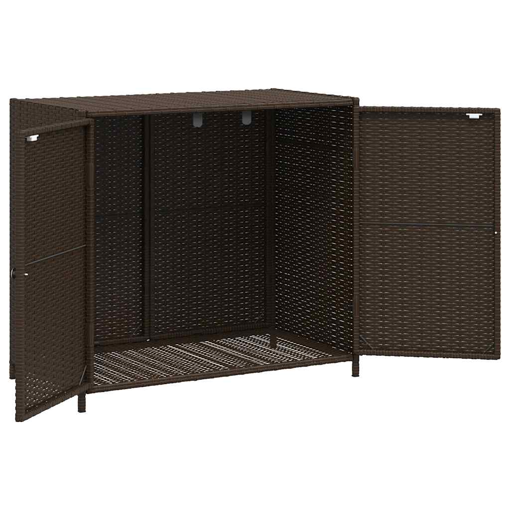 Armadietto Portaoggetti Giardino-Armadio per esterni Marrone 83x45x76 cm Polyrattan