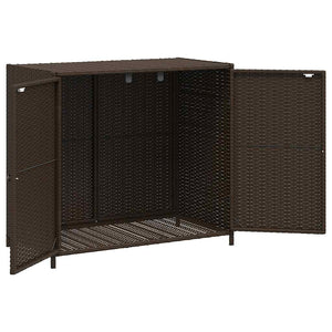 Armadietto Portaoggetti Giardino-Armadio per esterni Marrone 83x45x76 cm Polyrattan