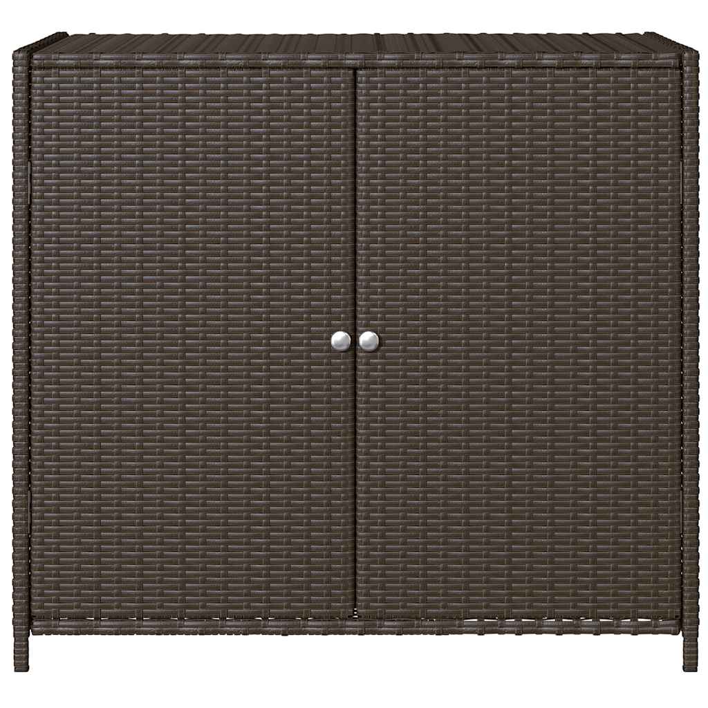 Armadietto Portaoggetti Giardino Marrone 83x45x76 cm Polyrattan 365544