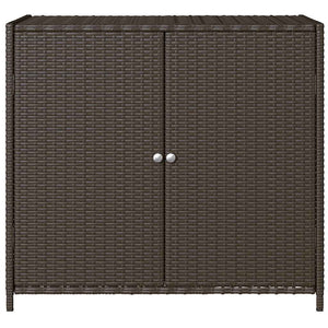 Armadietto Portaoggetti Giardino Marrone 83x45x76 cm Polyrattan 365544