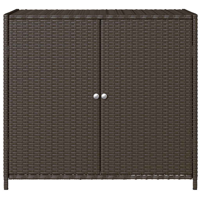 Armadietto Portaoggetti Giardino Marrone 83x45x76 cm Polyrattan 365544