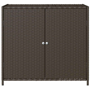 Armadietto Portaoggetti Giardino-Armadio per esterni Marrone 83x45x76 cm Polyrattan