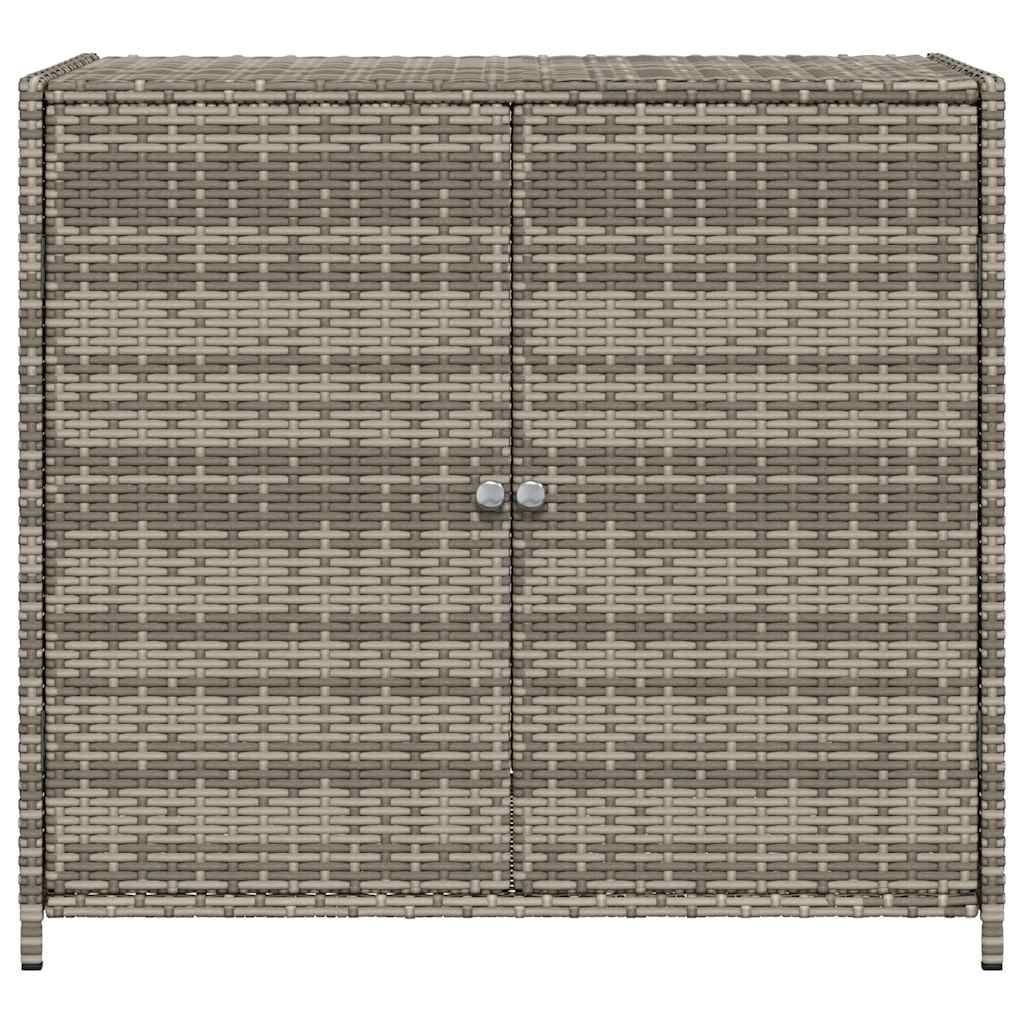 Armadietto Portaoggetti Giardino Grigio 83x45x76 cm Polyrattan 365545