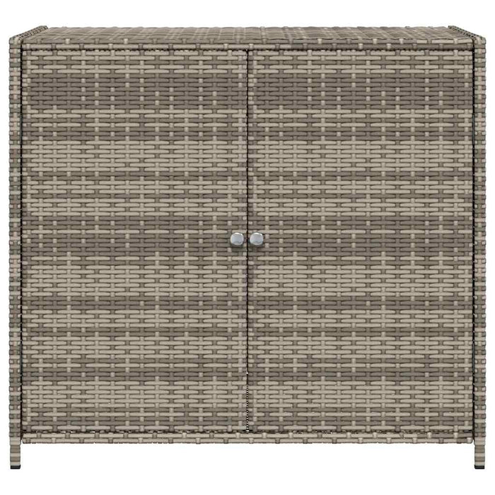 Armadietto Portaoggetti Giardino Grigio 83x45x76 cm Polyrattan 365545