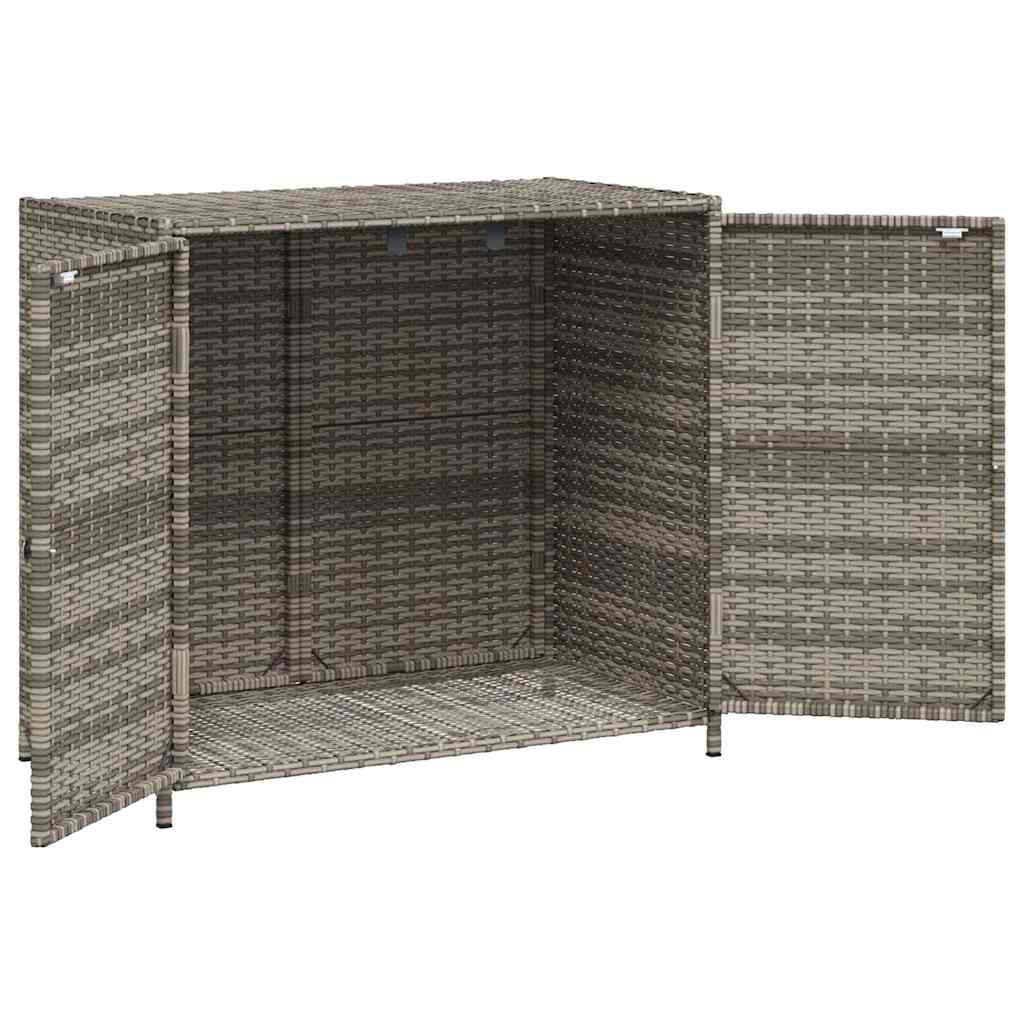 Armadietto Portaoggetti Giardino Grigio 83x45x76 cm Polyrattan 365545