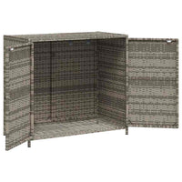 Armadietto Portaoggetti Giardino Grigio 83x45x76 cm Polyrattan 365545