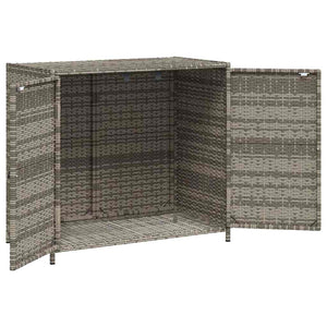 Armadietto Portaoggetti Giardino Grigio 83x45x76 cm Polyrattan 365545