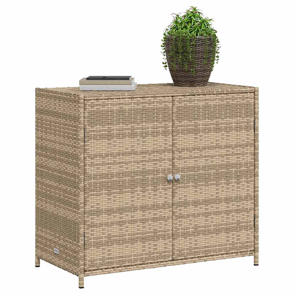 Armadietto Portaoggetti Giardino Beige 83x45x76 cm Polyrattan 365546