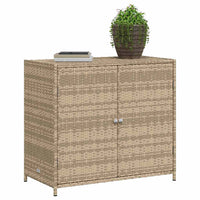 Armadietto Portaoggetti Giardino Beige 83x45x76 cm Polyrattan 365546